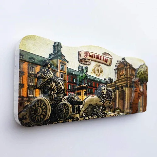 Vista 2 de Madrid España 3D imán de nevera viaje recuerdo GIF hogar y cocina decoración magnética etiqueta Madrid refrigerador imán colección