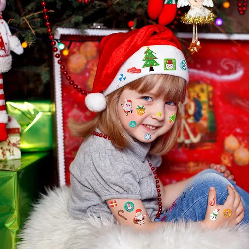 Vista 6 de Calcomanías hinchadas de Navidad para niños, 302 calcomanías 3D de Navidad para álbumes de recortes, diario de teléfono, incluyendo Papá Noel, árbol