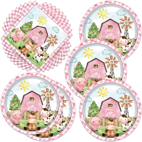 Vista 14 de 48 piezas de decoraciones para fiesta del cáncer de mama incluyen platos, servilletas, decoraciones para fiesta libres de cáncer para servir a 24