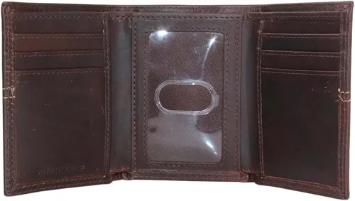 Vista 2 de John Deere Billetera Acceso Hombre Marrón Tri-Fold Cuero Passcase, Marrón