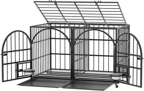 Vista 9 de Dosker - Jaula para perros XL de 42 pulgadas, de acero para interiores, a prueba de escapes