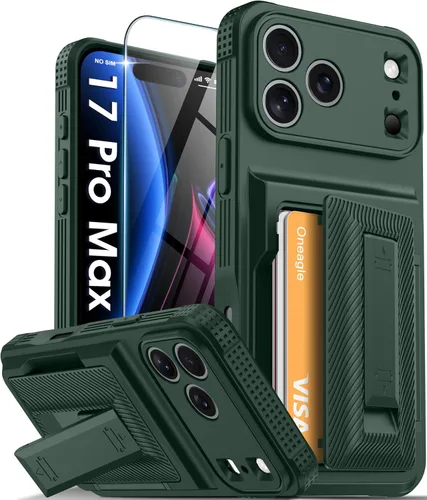 Vista 35 de Oneagle Funda tipo cartera para iPhone 16 Pro Max con tarjetero y soporte