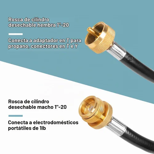 Vista 2 de SHINESTAR Manguera de extensión de propano de 5 pies para árbol de propano