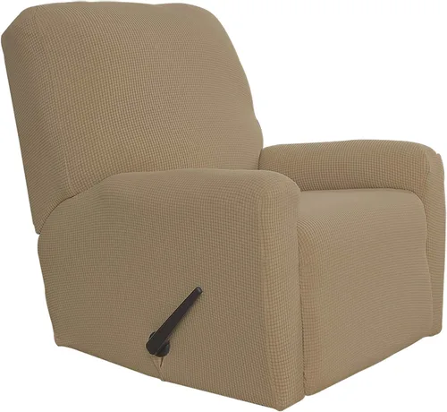 Vista 27 de Easy-Going Funda Elástica para Sofá Reclinable Cobertor de Sofá 4 Piezas Protector de Muebles Sofá Suave con Fondo Elástico Poliéster Spandex Tela