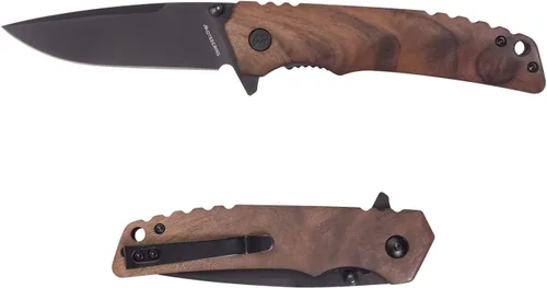 Vista 8 de Cuchillo de caballero con mango de madera, cuchillo de bolsillo abatible, rodamiento de bolas, cuchillo plegable, cuchillos EDC para hombres
