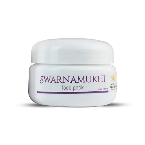 Vista 2 de Kerala Ayurveda Swarnamukhi - Paquete facial de 1.7 onzas, mezcla de loto y azafrán, exfoliante suave para la piel, fomenta el brillo saludable
