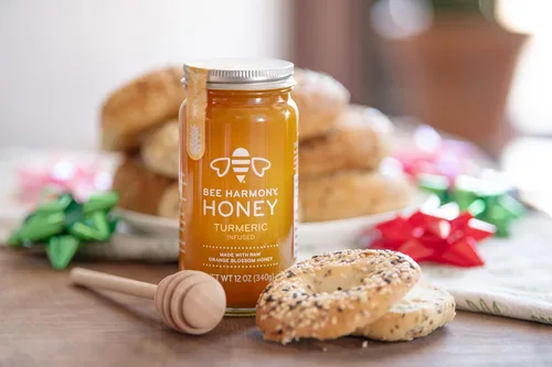 Vista 2 de Bee Harmony Miel con infusión de cúrcuma, 12 onzas, paquete de 2