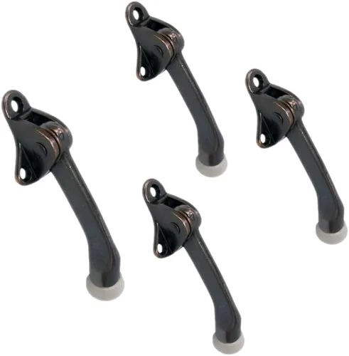 Vista 5 de QCAA Soporte de puerta de Kickdown resistente, 4", Zinc Die Cast, Cobre antiguo, Hecho en Taiwán