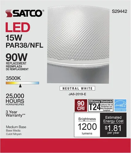Vista 7 de Satco S29442 15 vatios; LED PAR38; 3500K; cumple con California 6