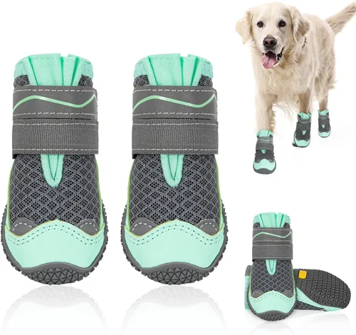 Vista 21 de SlowTon Zapatos para Perros para Perros Grandes, Pequeños y Medianos - Botas Transpirables para Perros para Pavimento Caliente de Verano, Protector