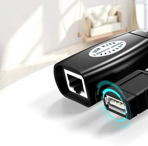 Vista 4 de SNLLMZI - Extensor USB RJ45 sobre Cat5/Cat5e/Cat6/Cat7/Cat8, adaptador de conector de cable de extensión - 2 pares