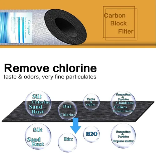 Vista 7 de Geekpure Sistema de filtro de agua para toda la casa de 10 pulgadas con 4 filtros de bloque de carbono, puerto de 4.5 x 10 pulgadas - 3/4 pulgadas