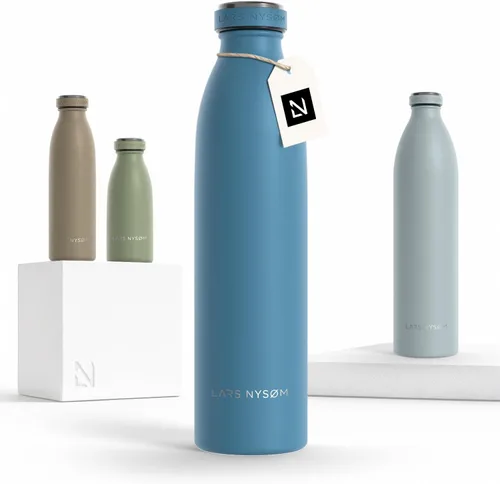 Vista 71 de LARS NYSØM Botella de agua aislada de acero inoxidable de 12 onzas, 17 onzas, 25 onzas, 34 onzas, 51 onzas, frasco térmico aislado para bebidas