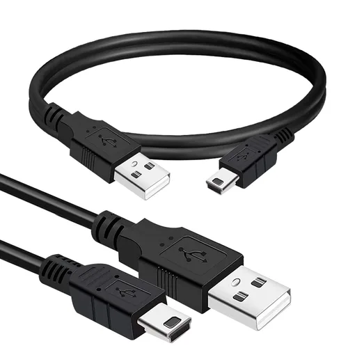 Vista 7 de BRENDAZ Cable mini USB, paquete de 2 unidades de 1 pie - Cable de carga de datos USB tipo A macho a Mini B compatible con cámara, Blue Yeti Snowball