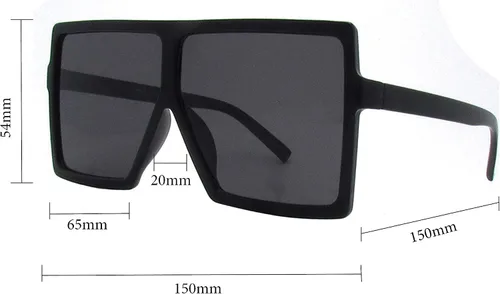 Vista 2 de Aviador de gran tamaño cuadrado plano superior moda unisex gafas de sol
