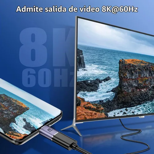Vista 4 de Adaptador USB C 7Pack, 100W 40Gbps 8K60Hz, 90 y 180 grados/ángulo recto/recto