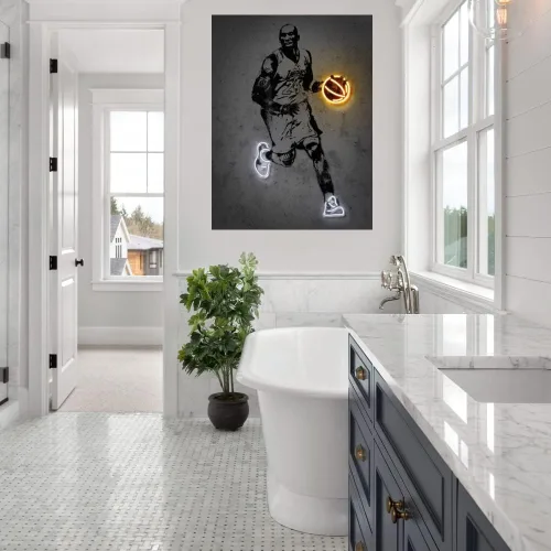 Vista 2 de Fine Art Canvas Kobe - Lienzo impreso por el artista Octavian Mielu para sala de estar, dormitorio, baño, cocina, oficina, bar, comedor y habitación