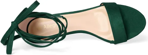 Vista 4 de Allegra K Sandalias con cordones de tacón de gatito para mujer