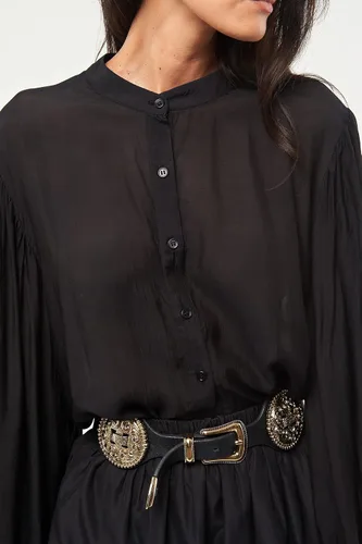 Vista 2 de Blusa de manga larga con botones para mujer