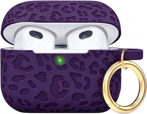 Vista 71 de Compatible con funda AirPods Pro 2019, Gawnock Funda de silicona suave y flexible para funda AirPods Pro para mujeres y niñas con llavero (Caqui)