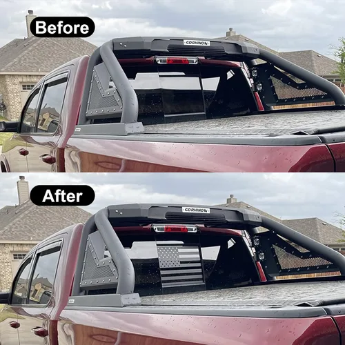 Vista 3 de Zhizhong Calcomanía para ventana central trasera compatible con Ford F150 F250 F350 2004-2014, calcomanía de vidrio para ventana corrediza