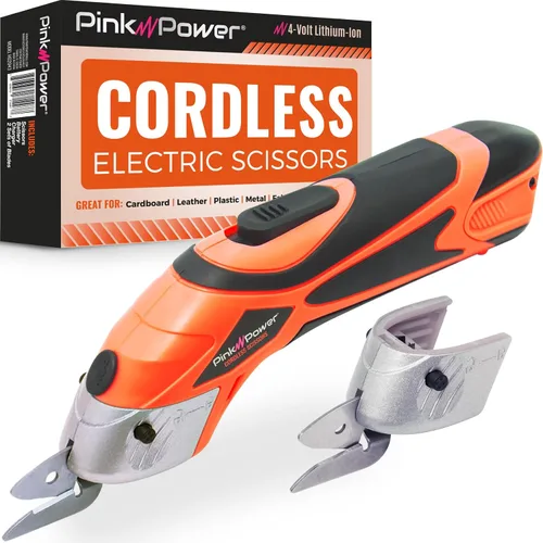 Vista 9 de Pink Power Tijeras Eléctricas Inalámbricas Cortador de Tela para Manualidades, Cajas, Costura, Alfombras y Álbumes de Recortes - Cizallas Rotativas