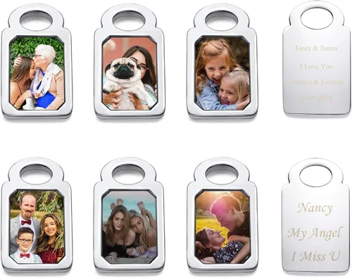 Vista 5 de Personalized Master Llavero personalizado con foto de color personalizado, llavero de aleación, regalos conmemorativos para amantes de la familia