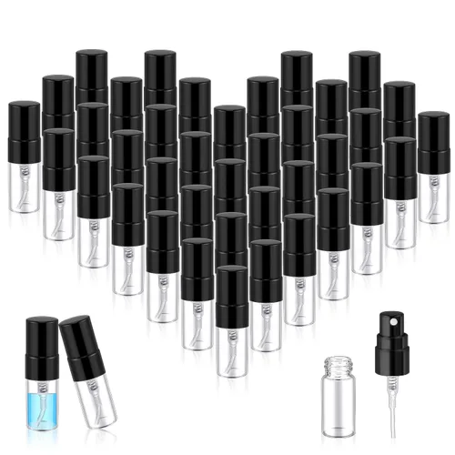 Vista 9 de Zhehao 1 mini botellas de spray de 0.2 fl oz de vidrio transparente para perfume, atomizador de perfume de niebla fina, portátil, recipientes vacíos