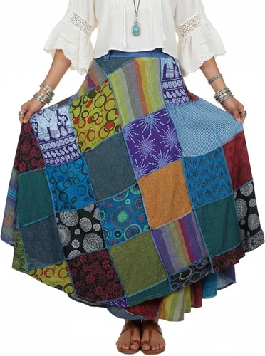 Vista 17 de Agan - Falda larga envolvente bohemia para mujer, falda larga de verano de Multi 1
