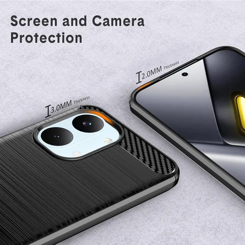 Vista 4 de Funda diseñada para Xiaomi Poco X8 Pro Max, TPU flexible [textura cepillada] [antideslizante] protección militar a prueba de golpes, funda delgada