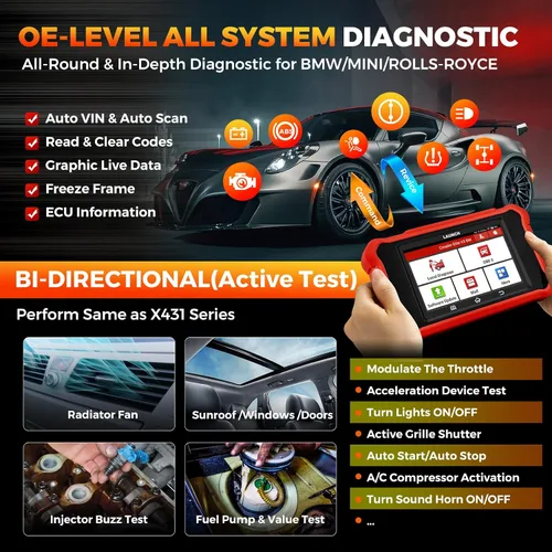 Vista 2 de Launch Creader Elite V3.0 para el escáner de BMW OBD2, herramienta