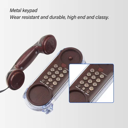 Vista 2 de Teléfonos fijos para el hogar, teléfonos de pared, teléfono con cable para personas mayores, teléfono doméstico retro terrestre, teléfono fijo