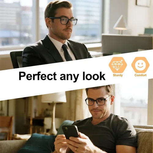 Vista 2 de OCCI CHIARI Gafas de lectura para hombre, con increíble comodidad, ultraligeras y marco completo