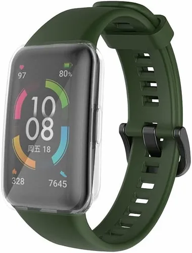 Vista 4 de Senter Funda de TPU suave premium Correas de repuesto de goma para Huawei Band 6/Honor Band 6 Smart Watch