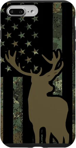 Vista 11 de Funda de camuflaje para iPhone 13 con diseño de alce y caza de bandera americana