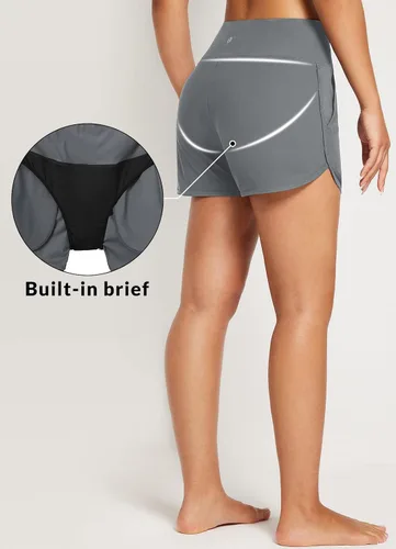Vista 84 de baleaf Traje de baño de cintura alta de 3, 5, 7, 9 pulgadas, para mujer, de secado rápido, con bolsillos
