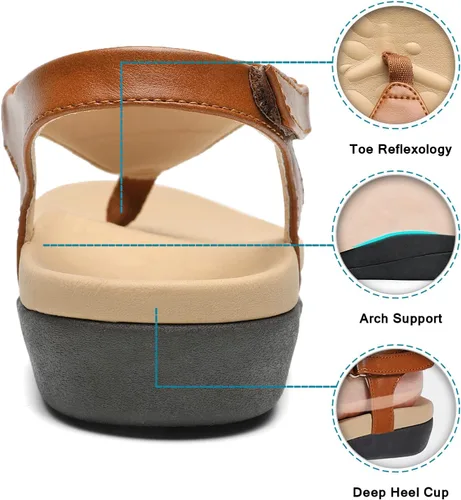 Vista 2 de UTENAG - Sandalias ortopédicas ajustables con soporte de arco para mujer