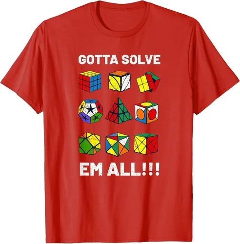 Vista 34 de Competitive Puzzle Cube Gotta Solve Em All Speed Cubing T-Shirt Asphalt Grey