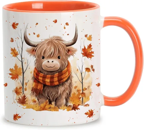 Vista 17 de Hyturtle Bonita taza de café de gato naranja, regalos de Navidad para mamá de gato, regalo de decoración de plantas para amantes de las plantas