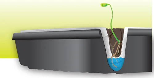Vista 2 de Hydrofarm JSEF55 Smart Float Grow Tray con tapones