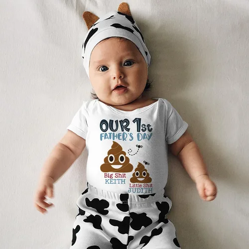 Vista 7 de Regalos del primer día del padre trajes a juego camiseta de papá personalizada y mono para bebé 6 diseños Camisas a juego de padre hijo camisa