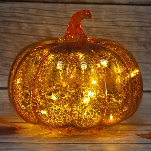 Vista 14 de Fall Decorations for Home,Mercury Glass Pumpkin Lights with Timer(Blue)
