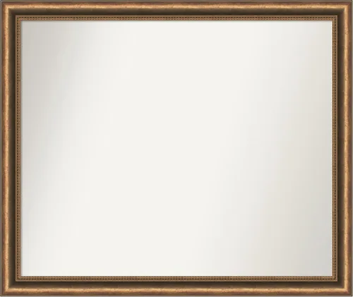 Vista 142 de Amanti Art Espejo de baño de bronce para sobre fregadero, 24 x 24 pulgadas, espejo de tocador cuadrado estrecho de bronce Manhattan, marco de madera