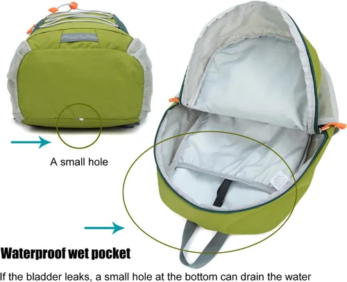 Vista 6 de IVYGREEN Mochila de senderismo para niños pequeños para niños o niñas, mochila pequeña para campamento o viajes (verde militar, S)