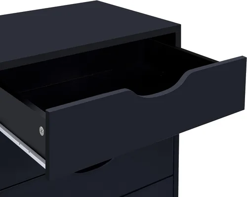 Vista 5 de Naomi Home Bianca - Cómoda alta y estrecha de 9 cajones, gabinete de almacenamiento compacto de 13.8 pulgadas de ancho negro con cajones