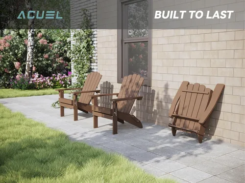 Vista 2 de Silla Adirondack plegable HDPE 1 paquete, marrón Marrón oscuro