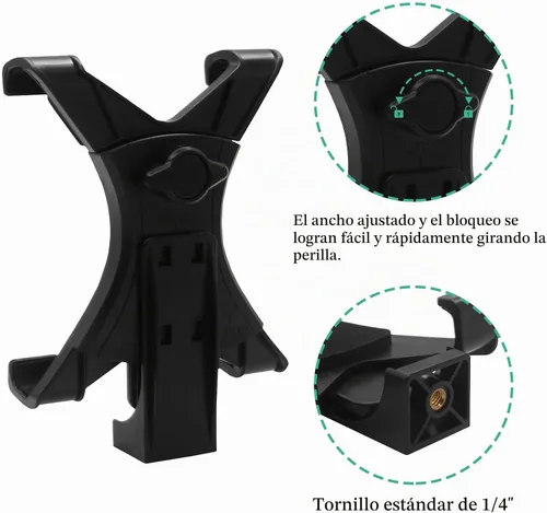 Vista 5 de LINKCOOL Adaptador universal de trípode para tablet, para iPad/Air/Mini, Samsung Galaxy Tab, Nexus y la mayoría de las tabletas, compatible