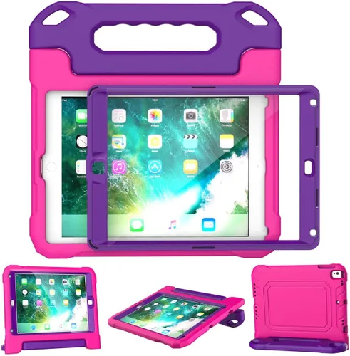 Vista 13 de SUPLIK - Funda infantil para iPad 5ª/6ª generación, Air 1/2/Pro 9.7, color Negro