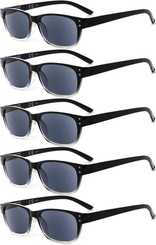 Vista 9 de Eyekepper Gafas de lectura clásicas para hombre, paquete de 5 con bisagras de resorte