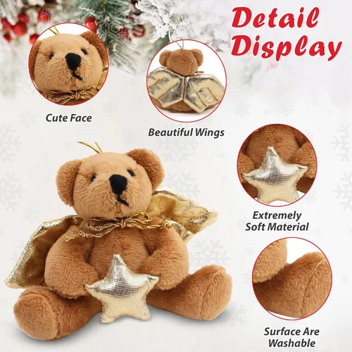 Vista 6 de Plushland Juguetes de peluche lindo oso de ángel suave, llavero de decoración, bonito regalo de cumpleaños, recuerdo de fiesta, suministros de 4